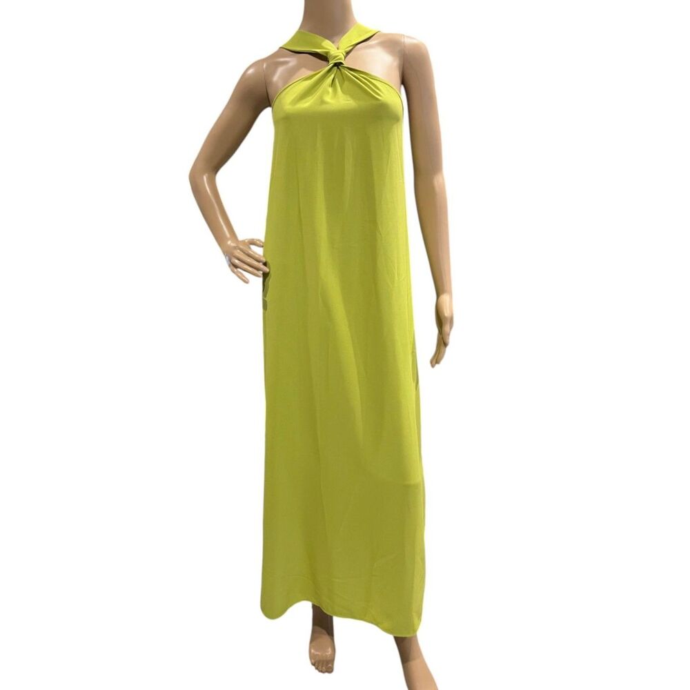 Unbranded Chartreuse Halter Dress Sz S